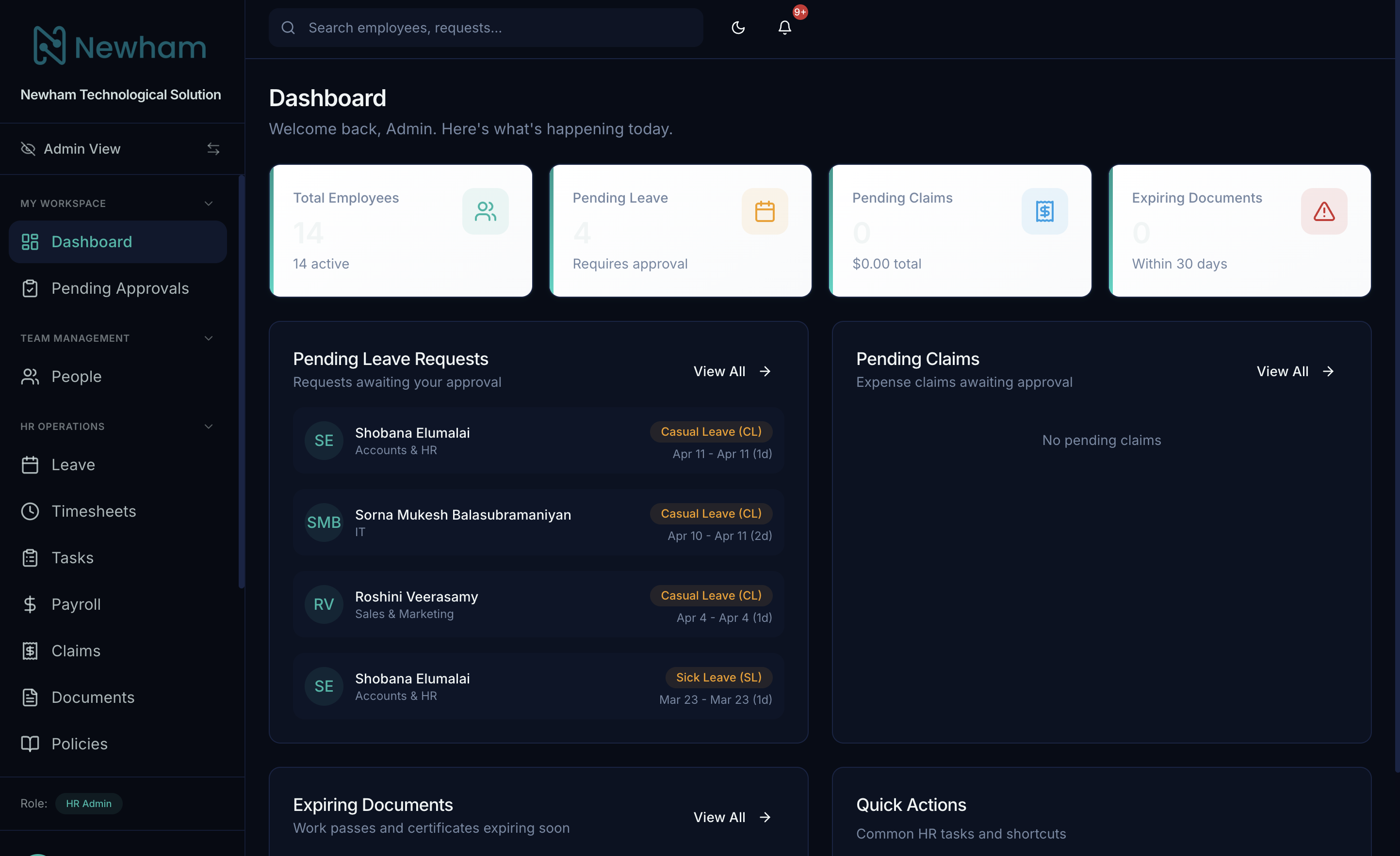 DeepHR screen